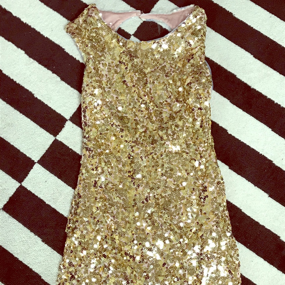 Gold sequined dress